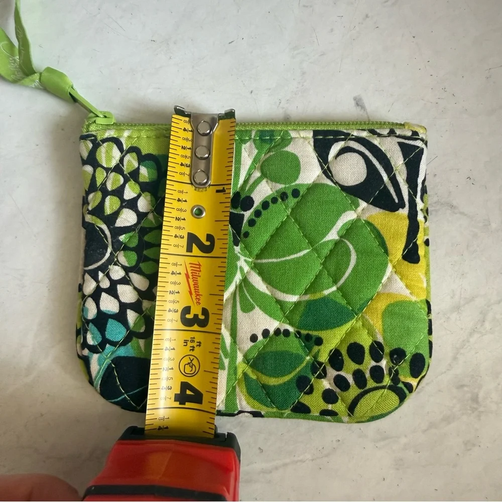 Vera Bradley Green Floral Plastic Lined Pouch
